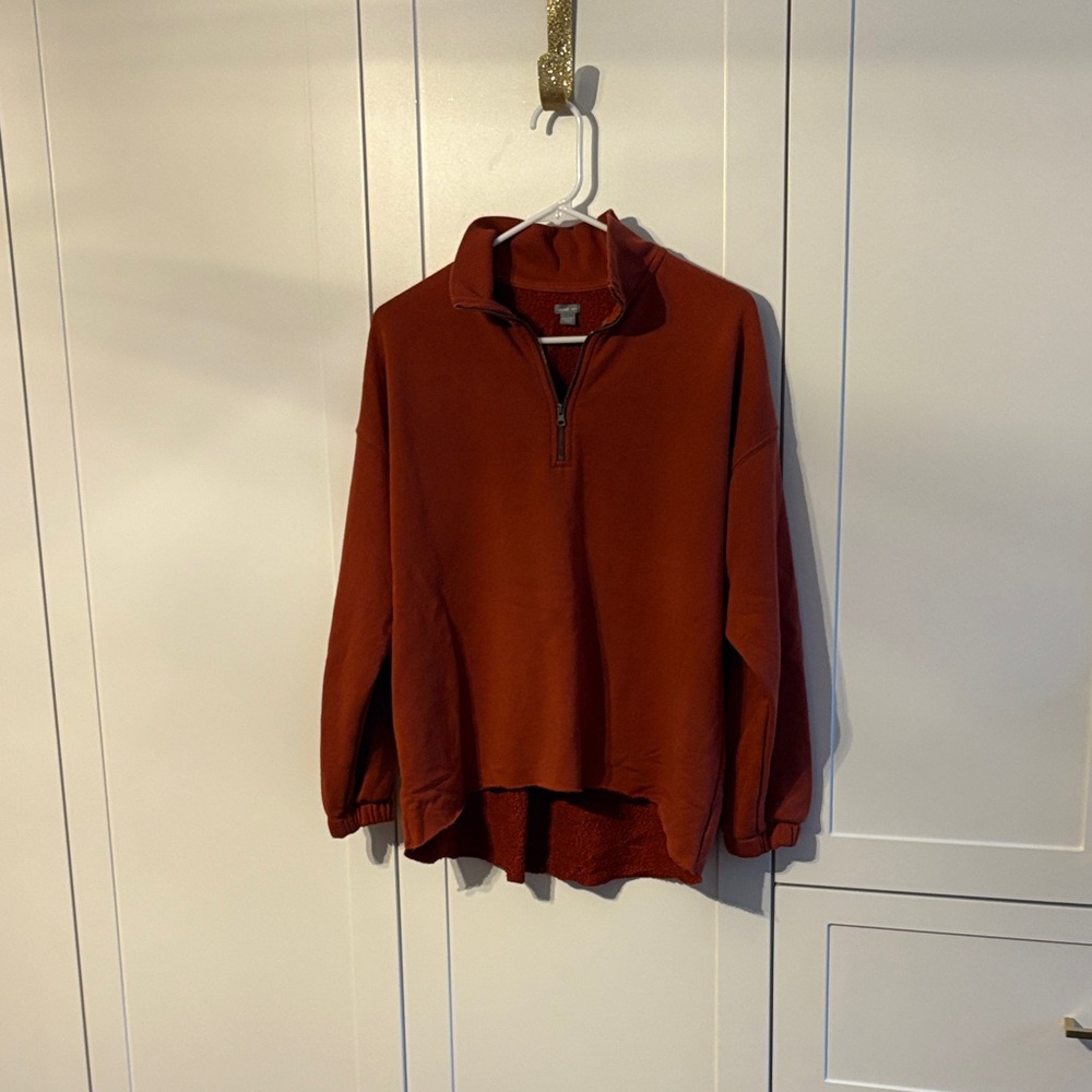 Aerie oversized half zip, cropped sweatshirt